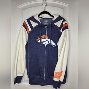 Majestic Blue and White Womens Full Zip Hoodie